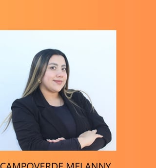 Professional headshot of Campoverde Melanny, a woman with long dark hair wearing a black blazer, standing against a light background