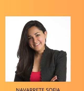 Professional headshot of Navarrete Sofia, a woman with long dark hair wearing a black blazer and pink top, smiling at the camera